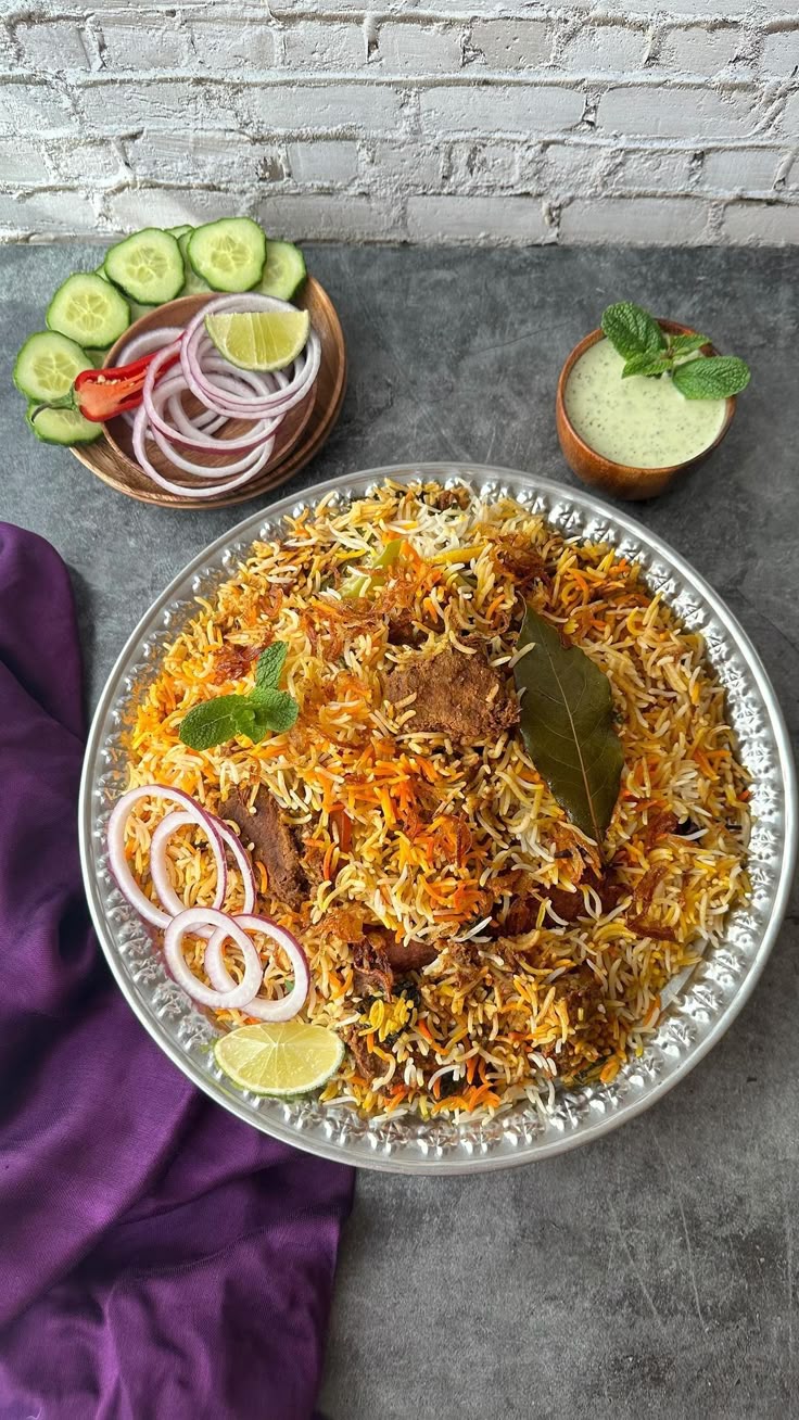 A plate full of biryani that is incomplete without valley saffron
